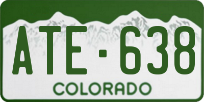 CO license plate ATE638