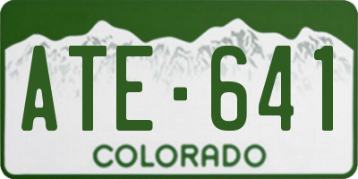 CO license plate ATE641