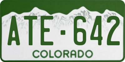 CO license plate ATE642
