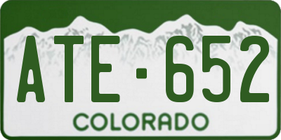 CO license plate ATE652