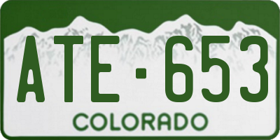 CO license plate ATE653