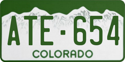 CO license plate ATE654