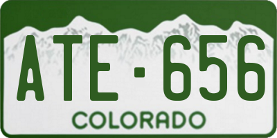 CO license plate ATE656