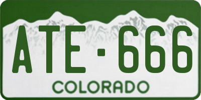 CO license plate ATE666