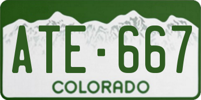 CO license plate ATE667