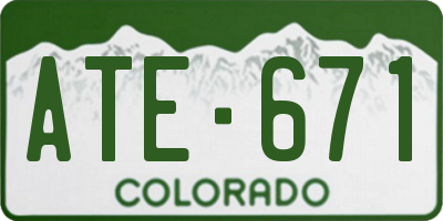 CO license plate ATE671