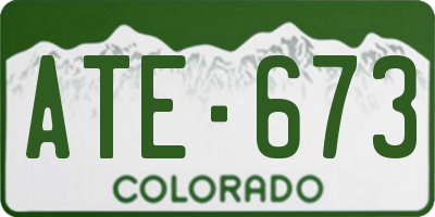 CO license plate ATE673