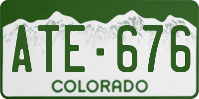 CO license plate ATE676