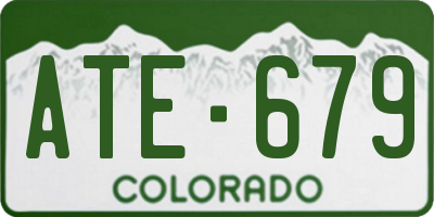 CO license plate ATE679