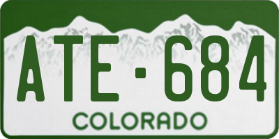 CO license plate ATE684