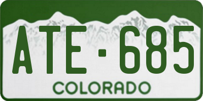 CO license plate ATE685
