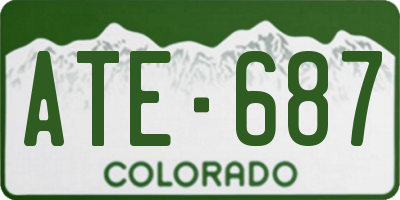 CO license plate ATE687