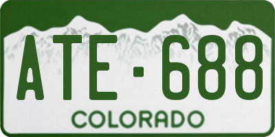 CO license plate ATE688