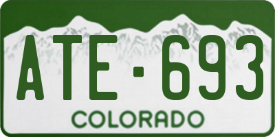 CO license plate ATE693