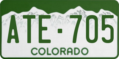 CO license plate ATE705