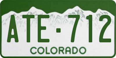 CO license plate ATE712