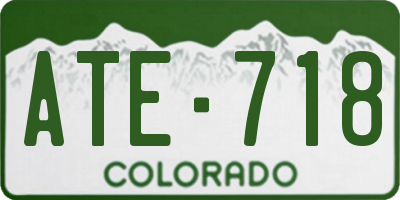 CO license plate ATE718