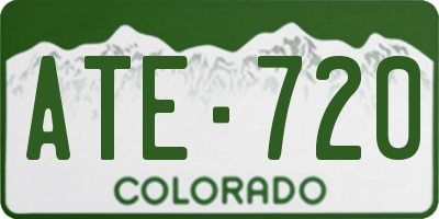 CO license plate ATE720