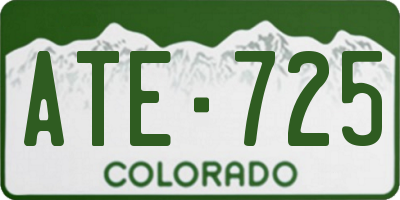 CO license plate ATE725