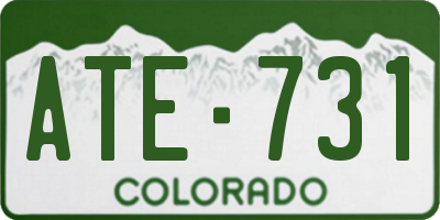 CO license plate ATE731