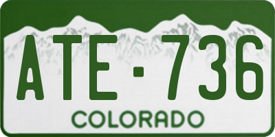 CO license plate ATE736