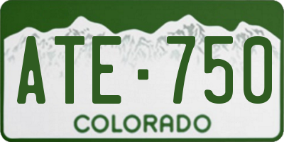 CO license plate ATE750