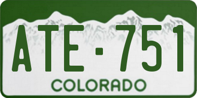 CO license plate ATE751