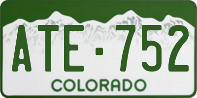 CO license plate ATE752
