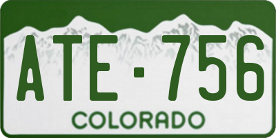 CO license plate ATE756