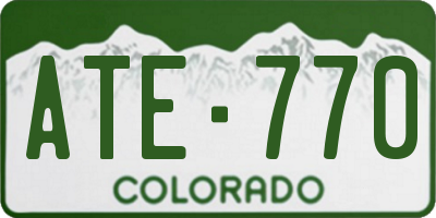 CO license plate ATE770