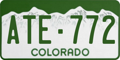 CO license plate ATE772