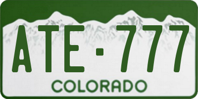 CO license plate ATE777