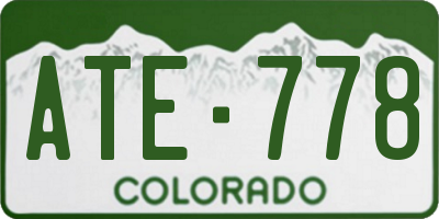 CO license plate ATE778