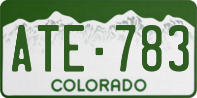 CO license plate ATE783