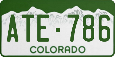 CO license plate ATE786