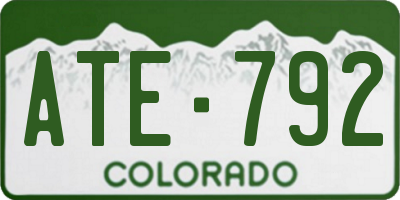 CO license plate ATE792