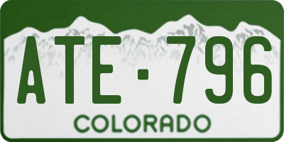 CO license plate ATE796
