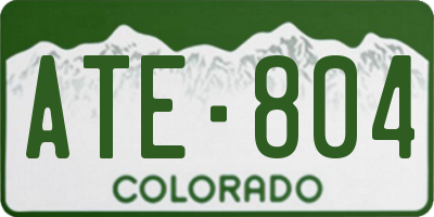 CO license plate ATE804