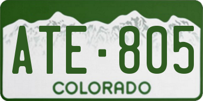CO license plate ATE805