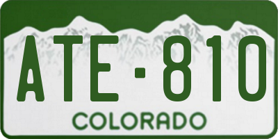 CO license plate ATE810