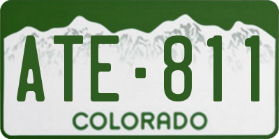 CO license plate ATE811