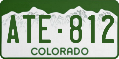 CO license plate ATE812