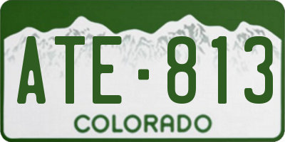CO license plate ATE813