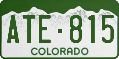 CO license plate ATE815
