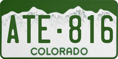 CO license plate ATE816