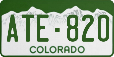 CO license plate ATE820