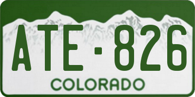 CO license plate ATE826