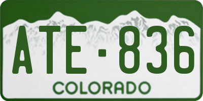 CO license plate ATE836