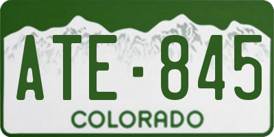 CO license plate ATE845