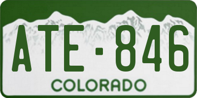 CO license plate ATE846